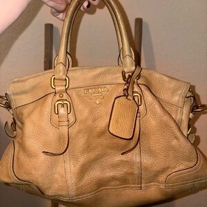 Prada Camel Leather Satchel